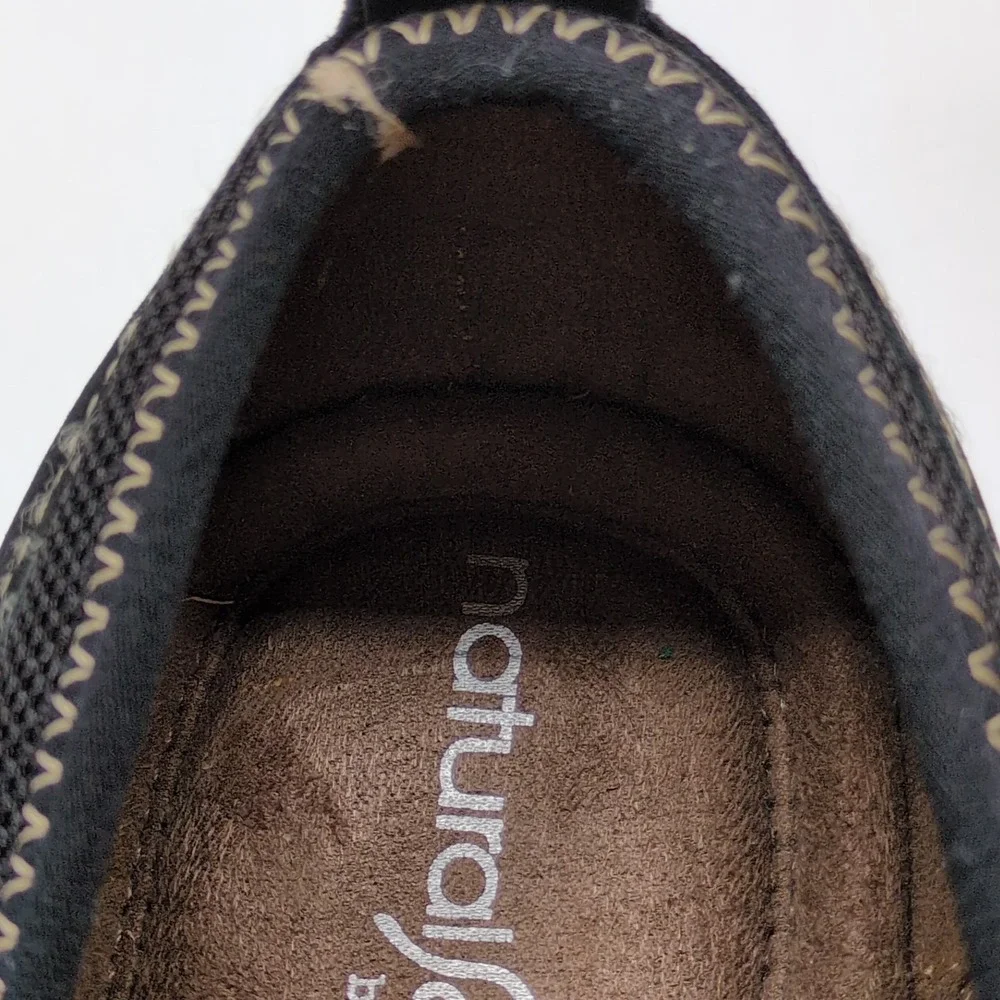 Natural Soul Shoes Womens Frank Black 9 Suede Walking Sneakers Stretch Comfort